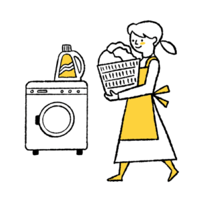 洗濯物をしている女性